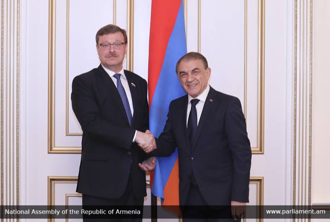 Armenia’s parliament speaker receives delegation of Russian Federation Council