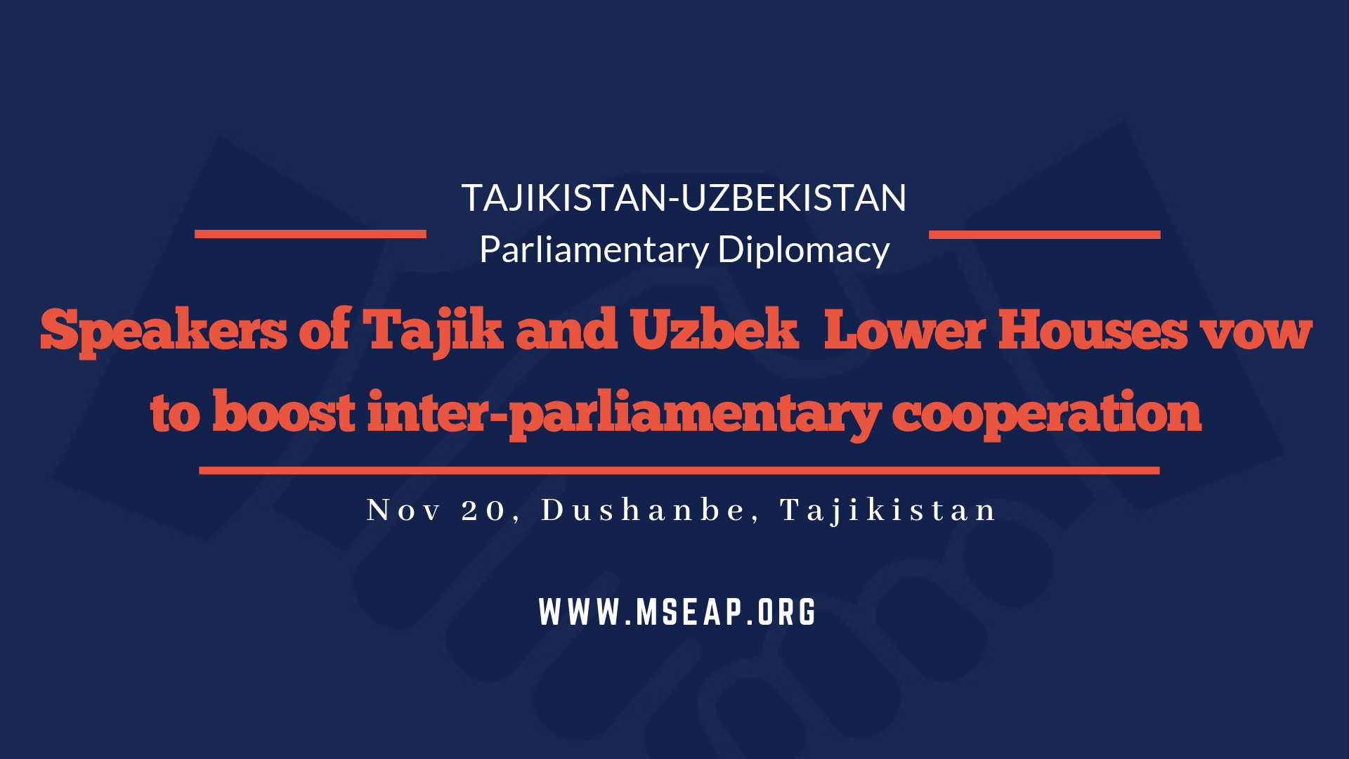 Tajik and Uzbek Speakers of Lower House vow to boost bilateral inter-parliamentary cooperation