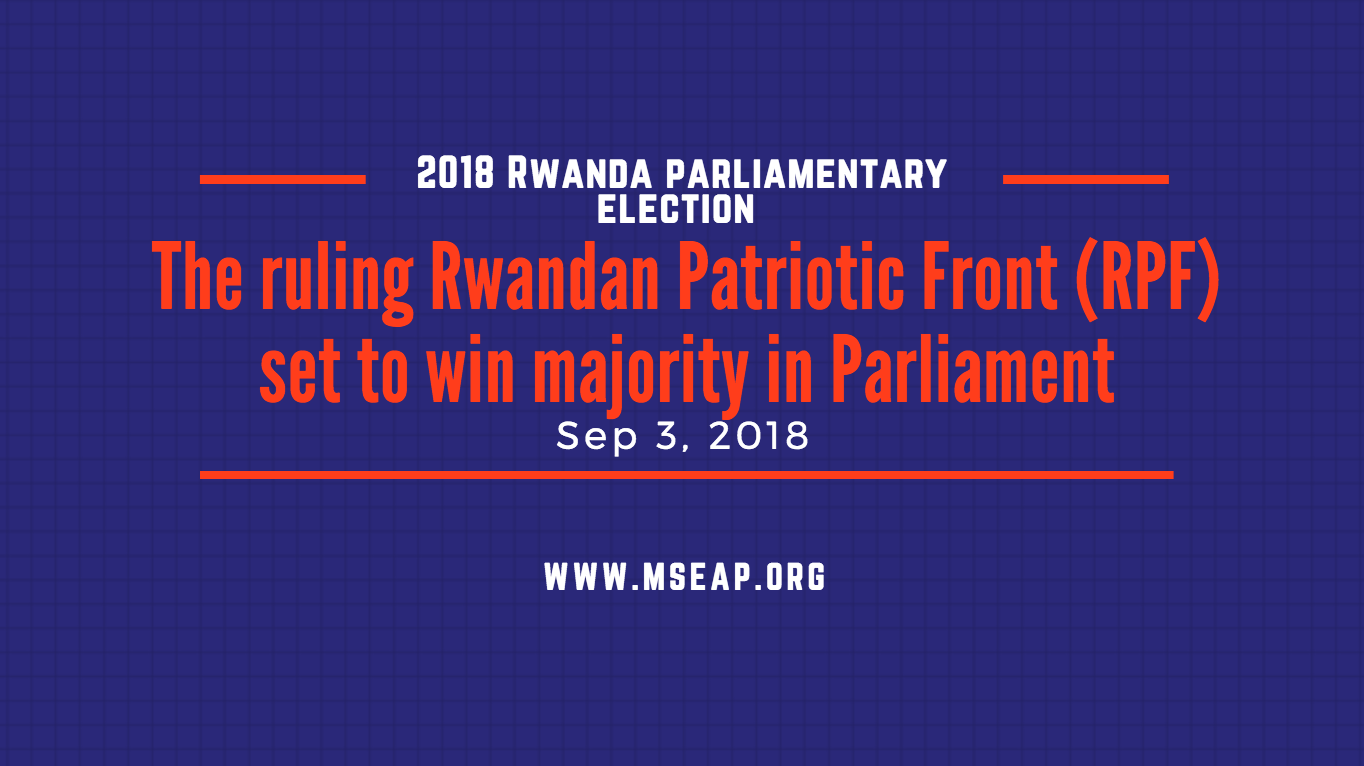 Rwanda’s ruling party set to win majority in Rwandan Parliamentary seats
