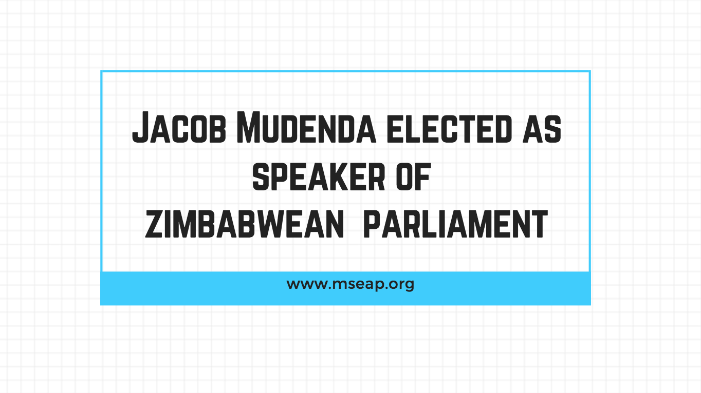 Mudenda elected as Speaker of Zimbabwean House of Assembly