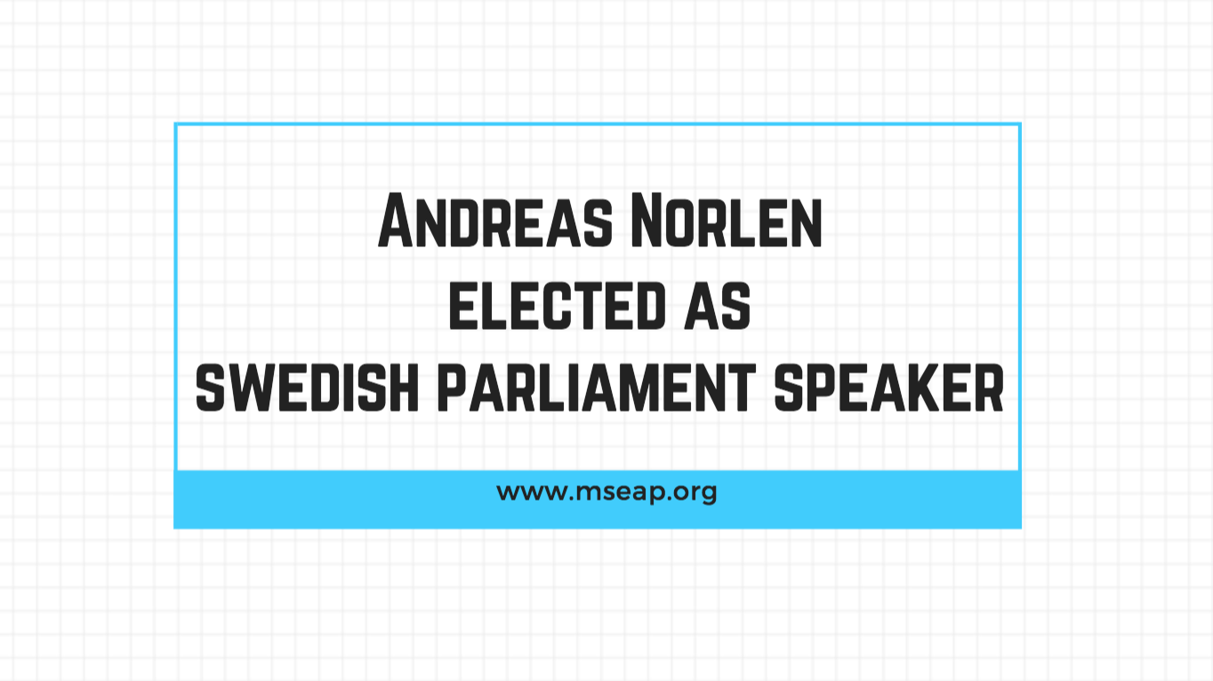 Andreas Norlen elected as the new Speaker of Swedish Parliament