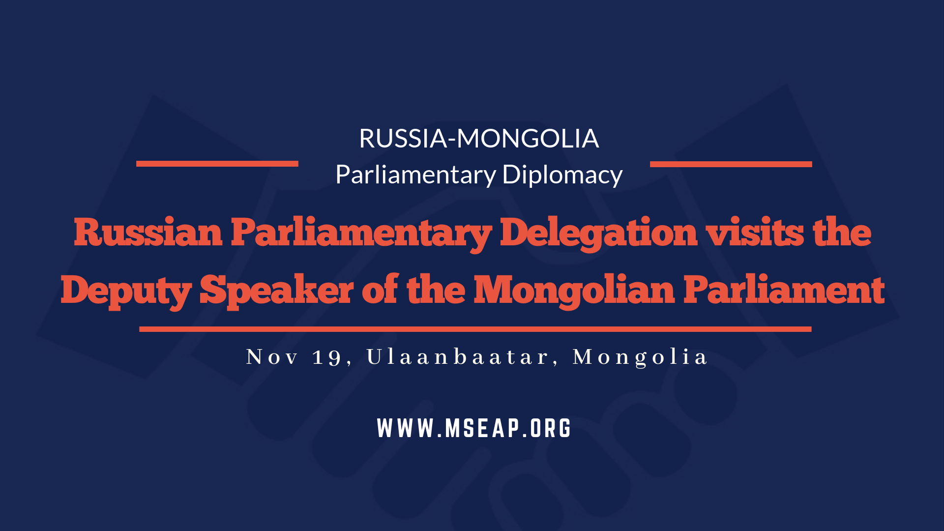 Russian parliamentary delegation visits the deputy speaker of the Mongolian parliament