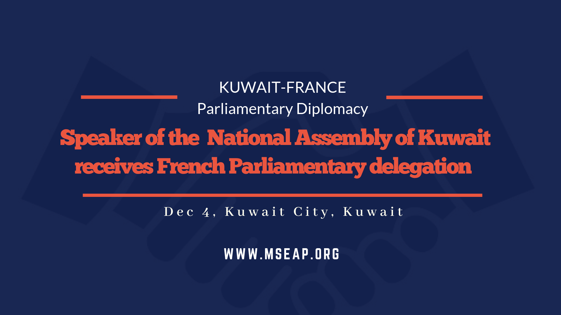 Kuwaiti National Assembly Speaker receives French parliamentary delegation in Kuwait City