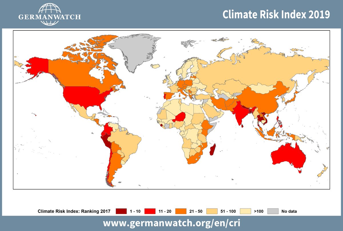 Climate Risk Index 2019 - Who suffers the most from extreme weather events?